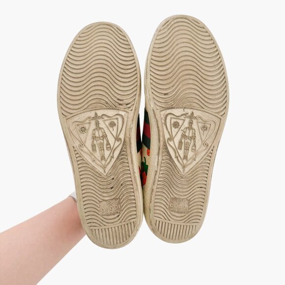 Gucci Cream and Orange Strawberry Sneakers - Picture 10 of 13